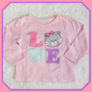 🌸5/15🌸Cute Pink Kitten “Love” Long Sleeve Tee🌸